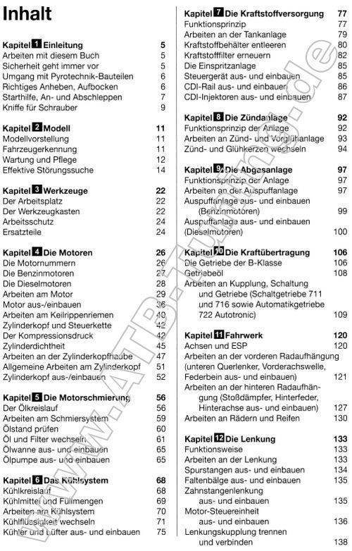   Mercedes B-Klasse (W245) - Reparaturanleitung