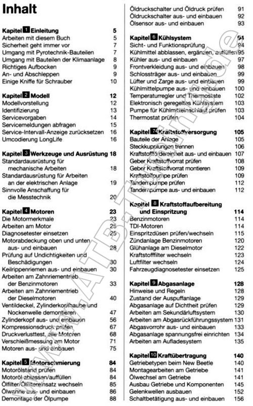   VW New Beetle - Reparaturanleitung