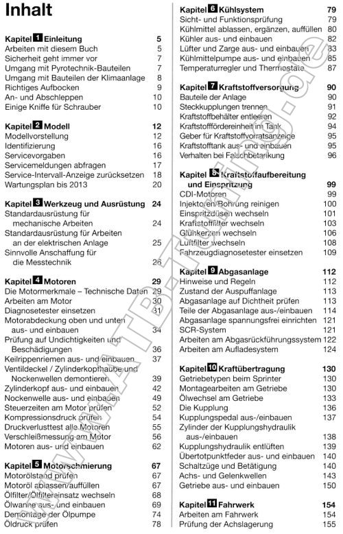   Diesel Mercedes Sprinter (906) - Reparaturanleitung