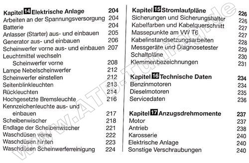 VW T6 (Bus, Kasten) - Reparaturanleitung 
